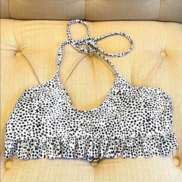 Polka Dot Bikini Top Sz L - Picture 1 of 4
